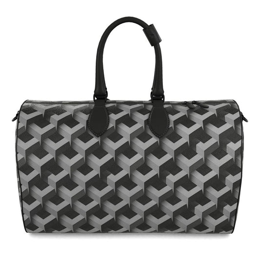 AL Printed Black & Grey Large Leather Duffle