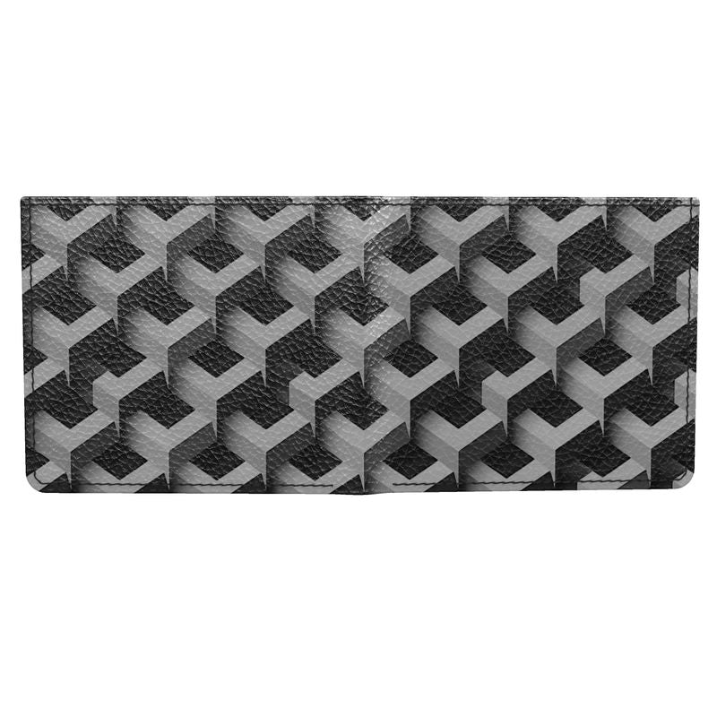 AL Printed Black & Grey Leather Wallet